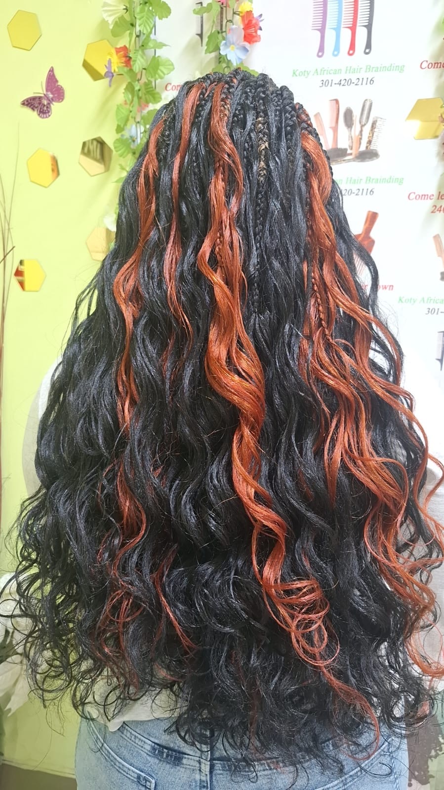 Boho Curly Braids with Color