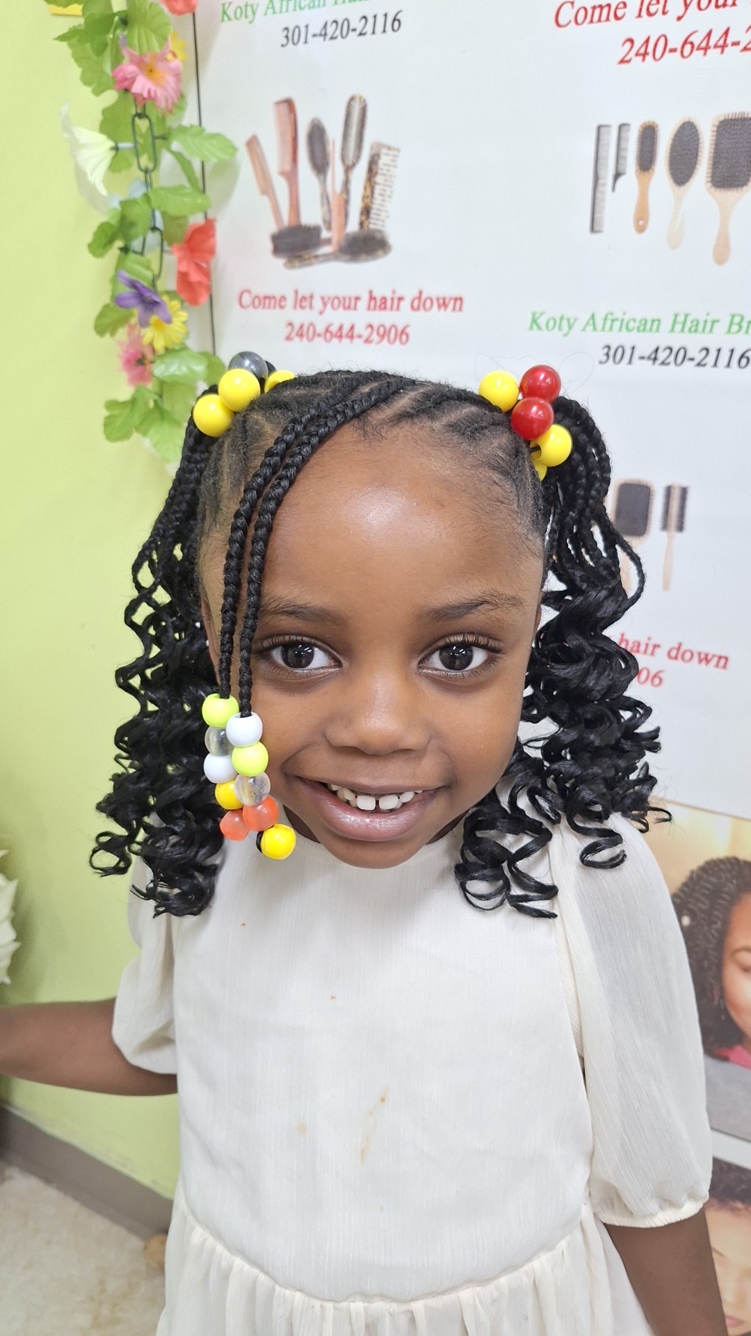 Beaded Curly Pigtails