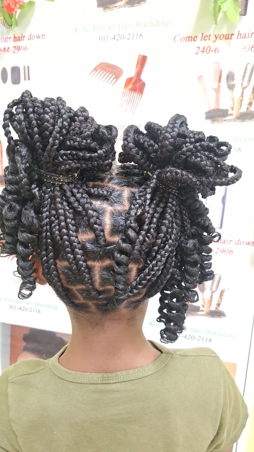 Box Braid Curly Pigtails