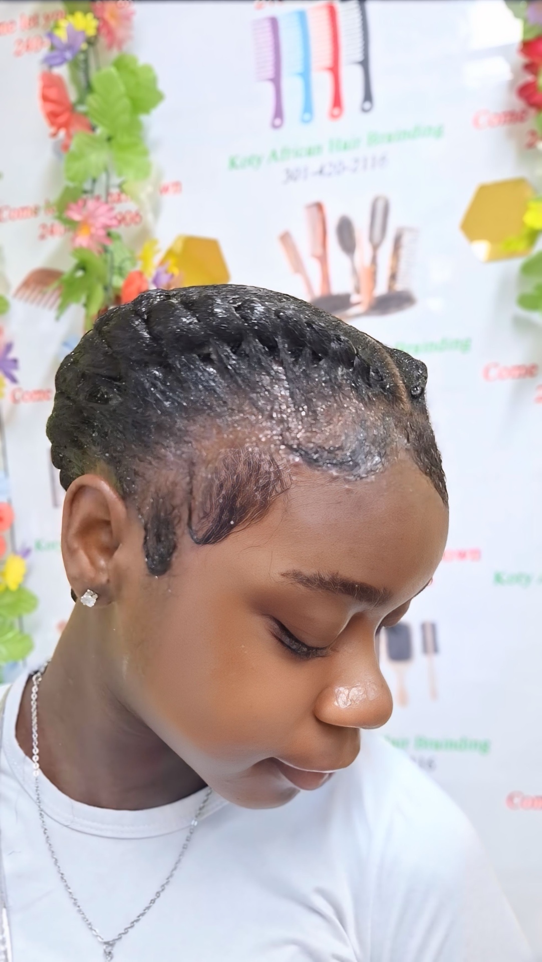Sleek Gelled Cornrows